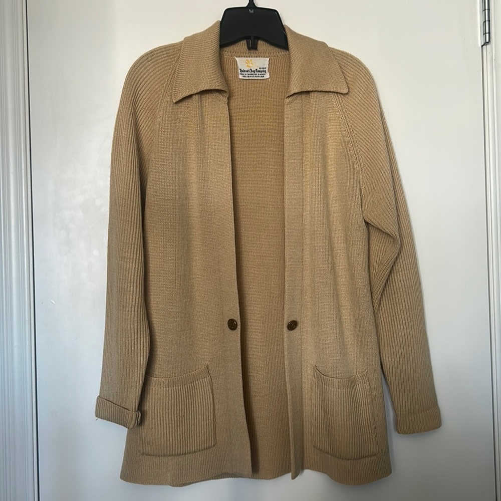 Hudson Bay Company Vintage Tan Knit Open Front Cardigan
